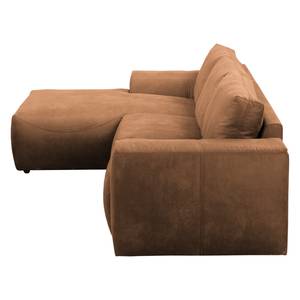 Ecksofa Bucklin Antiklederlook - Cognac - Longchair davorstehend links