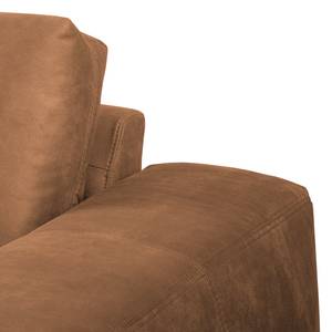 Ecksofa Bucklin Antiklederlook - Cognac - Longchair davorstehend rechts