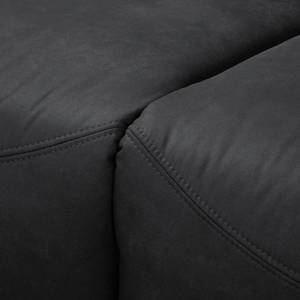 Ecksofa Bucklin Antiklederlook - Schwarz - Longchair davorstehend rechts