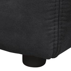 Ecksofa Bucklin Antiklederlook - Schwarz - Longchair davorstehend rechts