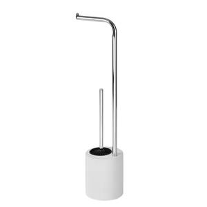 WC-Garnitur Lodi Stahl / Polyresin - Silber / Weiß
