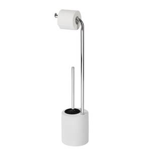 WC-Garnitur Lodi Stahl / Polyresin - Silber / Weiß