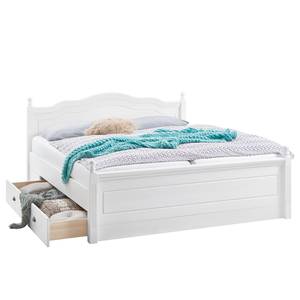 Houten bed Inga Massief grenenhout - wit grenenhout - Pijnboomhout wit