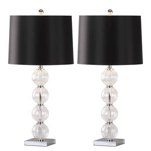 Lampes Giulia (lot de 2) Coton / Cristallin - 1 ampoule - Noir profond