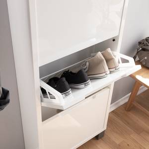 Meuble à chaussures MiPuro Blanc brillant - Hauteur : 153 cm