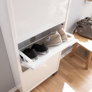 Meuble à chaussures MiPuro Blanc brillant - Hauteur : 118 cm