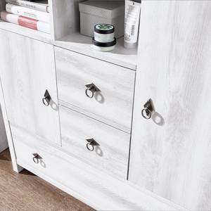 Garderobecombinatie Kerko (5-delig) witte eikenhouten look/taupe