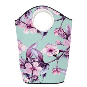 Wasmand Flower Obsession Geweven stof - turquoise/paars