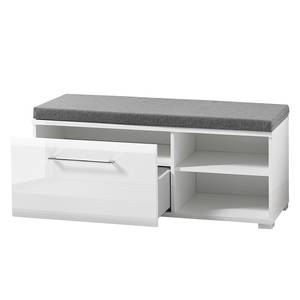 Banc de rangement Matiko Tissu - Gris / Blanc brillant