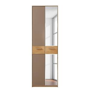 Garderobenschrank Carpeneta Glas - Taupe / Wildeiche Dekor