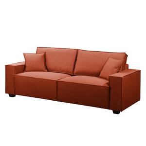 Sofa Muriba I (3-Sitzer) Strukturstoff - Ziegelrot