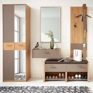 Garderobecombi Carpeneta I (5-delig) glas - taupe/wild eikenhouten look