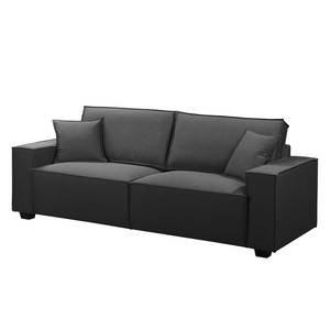 Sofa Muriba I (3-Sitzer) Strukturstoff - Anthrazit