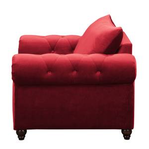 Fauteuil Solita Velours - Rouge - Sans repose-pieds