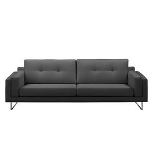 Sofa Perea (3-Sitzer) Strukturstoff - Anthrazit