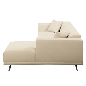 Ecksofa Faraon I Strukturstoff - Creme - Longchair davorstehend rechts