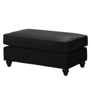 Bigsofa Solita Samt - Schwarz - Mit Hocker