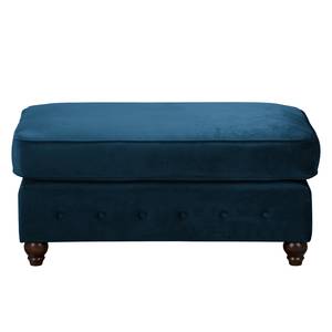 Bigsofa Solita Samt - Dunkelblau - Mit Hocker