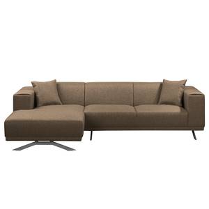 Ecksofa Faraon II Strukturstoff - Braun - Longchair davorstehend links