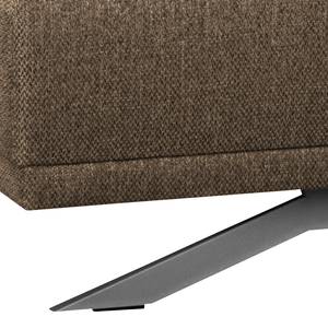 Ecksofa Faraon II Strukturstoff - Braun - Longchair davorstehend links