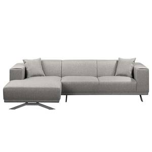 Ecksofa Faraon II Strukturstoff - Platin - Longchair davorstehend links