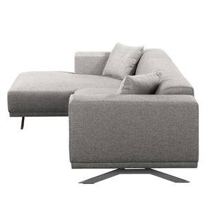 Ecksofa Faraon II Strukturstoff - Platin - Longchair davorstehend links