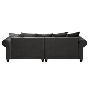 Bigsofa Solita Samt - Grau - Ohne Hocker