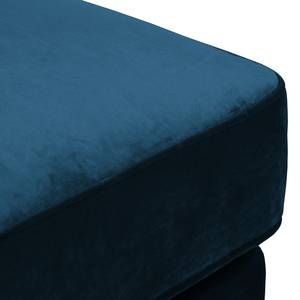 Fauteuil Solita Velours - Bleu foncé - Avec repose-pieds