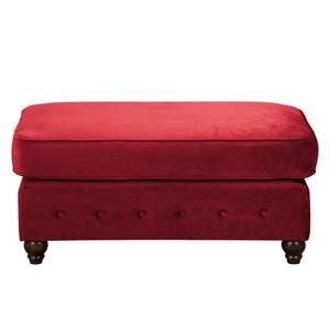 Fauteuil Solita fluweel - Rood - Met hocker