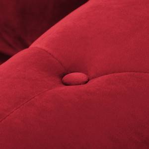 Fauteuil Solita fluweel - Rood - Met hocker