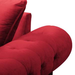 Fauteuil Solita fluweel - Rood - Met hocker