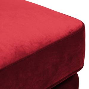 Fauteuil Solita fluweel - Rood - Met hocker