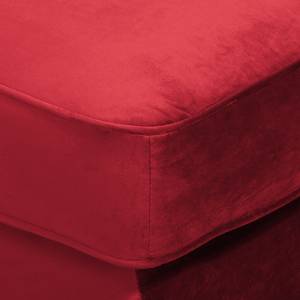 Fauteuil Solita fluweel - Rood - Met hocker