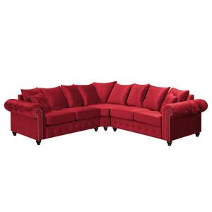 Canapé d'angle Solita Velours - Rouge