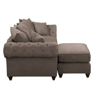 Bigsofa Pacoa Antiklederlook - Dunkelbraun - Mit Hocker