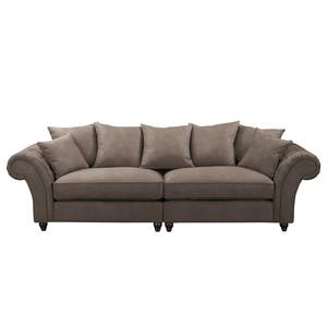 Bigsofa Pacoa Antiklederlook - Dunkelbraun - Mit Hocker