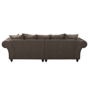 Bigsofa Pacoa Antiklederlook - Dunkelbraun - Mit Hocker