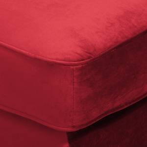 Grand canapé Solita Velours - Rouge - Avec repose-pieds