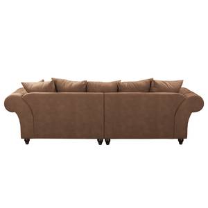 Bigsofa Pacoa Antiklederlook - Latte Macchiato - Mit Hocker