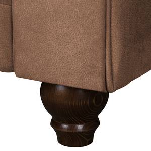 Bigsofa Pacoa Antiklederlook - Latte Macchiato - Mit Hocker