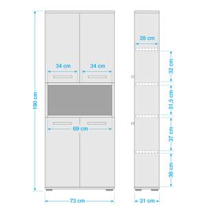 Hochschrank Amanda II Hochglanz Grau