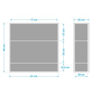 Spiegelkast Ole I wit - Breedte: 82 cm