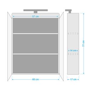 Armoire de toilette Amanda IV Gris brillant / Gris - Gris brillant