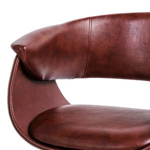 Chaise à accoudoirs Monaco Marron - Cuir synthétique - 58 x 72 x 47 cm