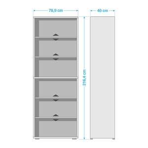 Open dossierkast Set Plus Eikenhouten look