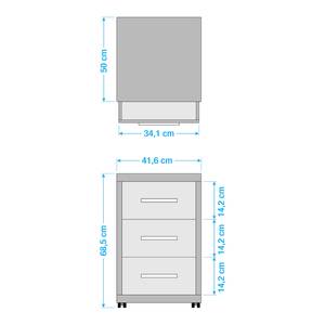 Rollende kast Set Plus Grijs/platinakleurig