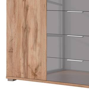 Dressoir Milano basaltkleurig glas/wild eikenhouten look