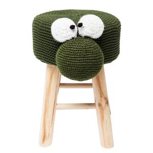 Tabouret Funny Frog Tricot / Pin massif - Vert / Pin