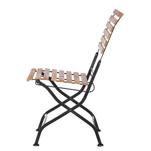 Chaise de jardin Tuscany I (lot de 2) Acacia massif / Acier - Acacia / Noir