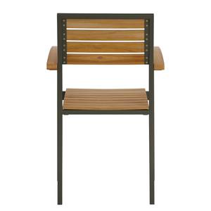 Chaises de jardin Lanai (lot de 2) Acacia massif / Acier - Acacia / Anthracite